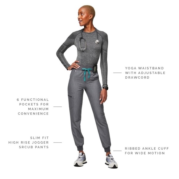 FIGS grey high waisted Zamora jogger scrub pant size xs - Picture 5 of 11